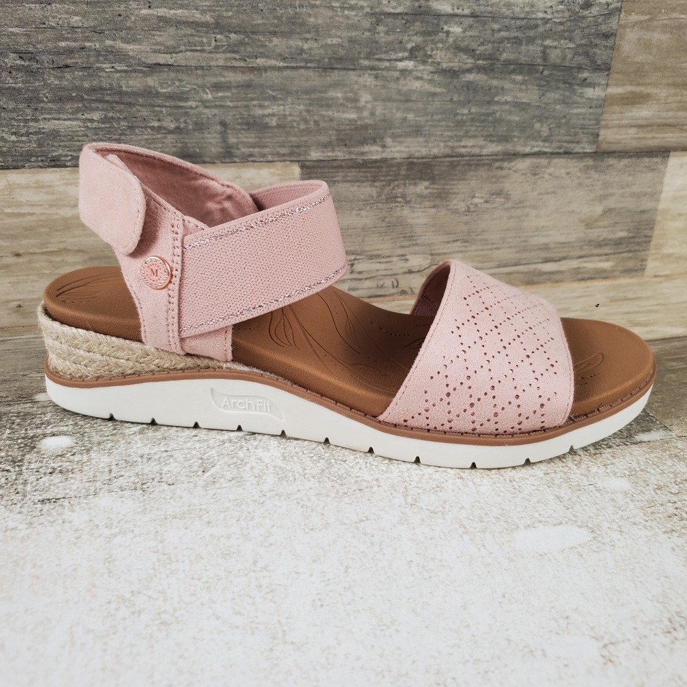 SKECHERS Martha Stewart Arch Fit Beach Kiss Womens Sandal Sz 8 Rose Gold Comfort